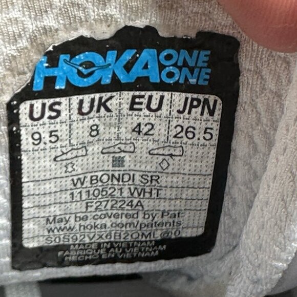 Womens Size 9.5 Hoka One One Bondi SR Work Shoes White Leather Work Non-Slip nby - Picture 8 of 8